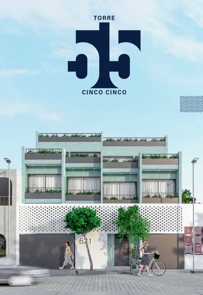 Edificio departamental de dos pisos de altura